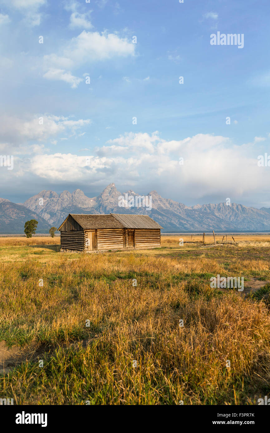 John storico Moulton Homestead (c 1910), Fila Mormone Historic District, il Parco Nazionale del Grand Teton, Wyoming USA Foto Stock