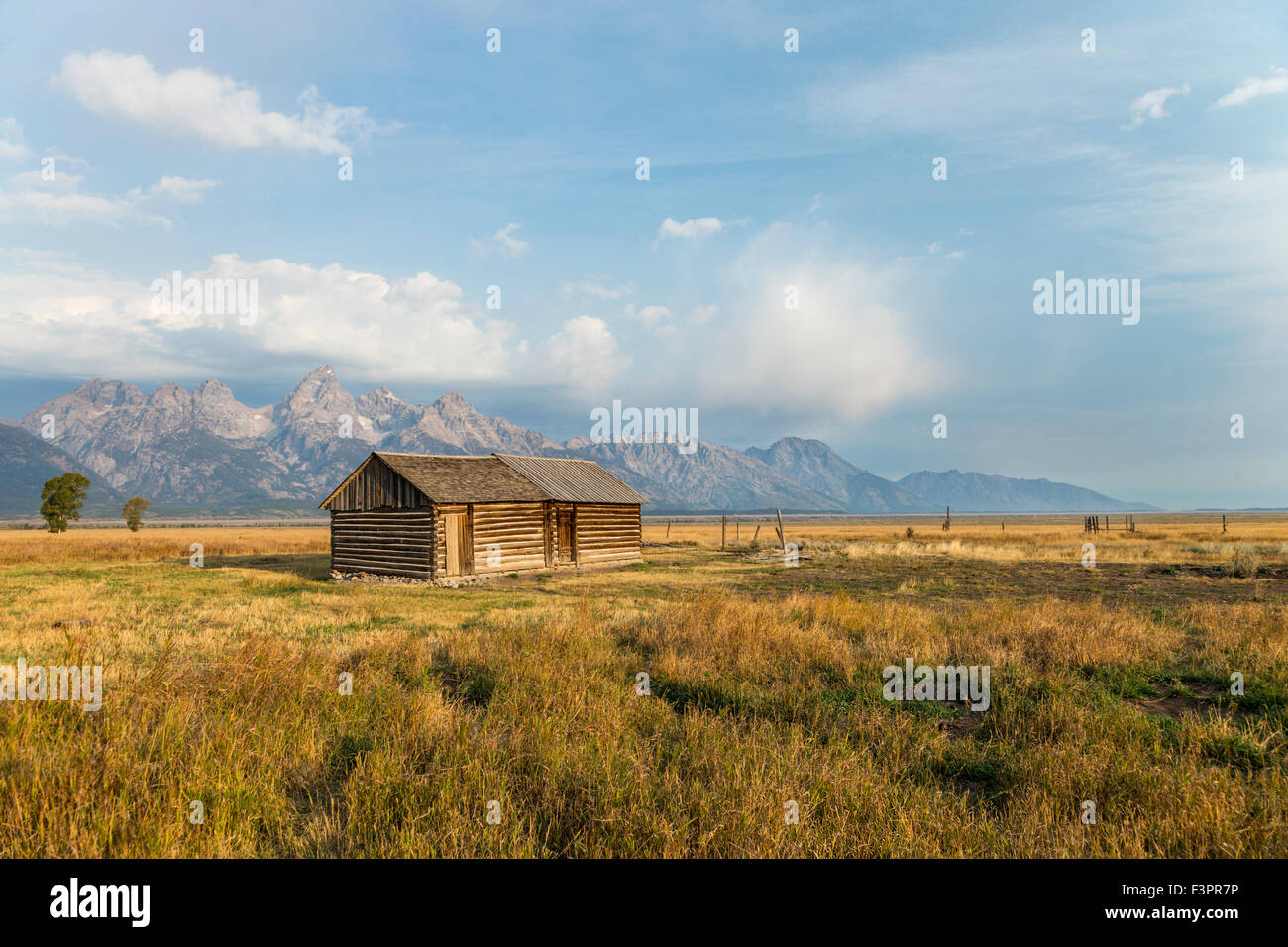 John storico Moulton Homestead (c 1910), Fila Mormone Historic District, il Parco Nazionale del Grand Teton, Wyoming USA Foto Stock