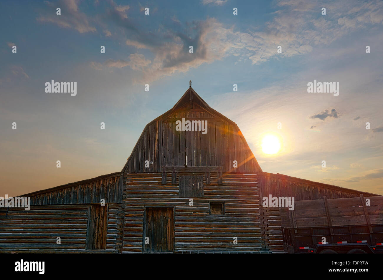 John storico Moulton Homestead (c 1910), Fila Mormone Historic District, il Parco Nazionale del Grand Teton, Wyoming USA Foto Stock