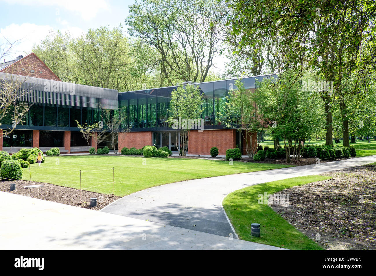 Vista posteriore di Whitworth Art Gallery, Oxford Road, Manchester, Regno Unito Foto Stock