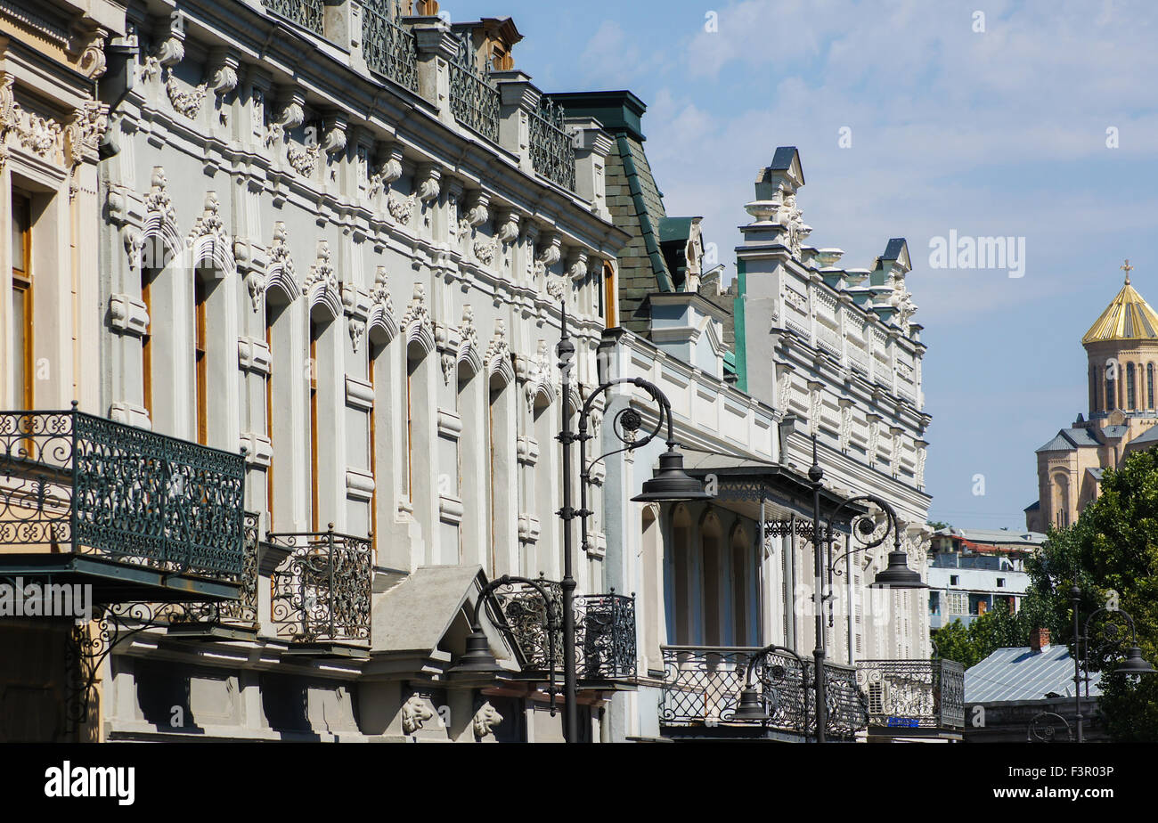 Strade della Vecchia Tbilisi, ripristinato parte del centro cittadino. Foto Stock