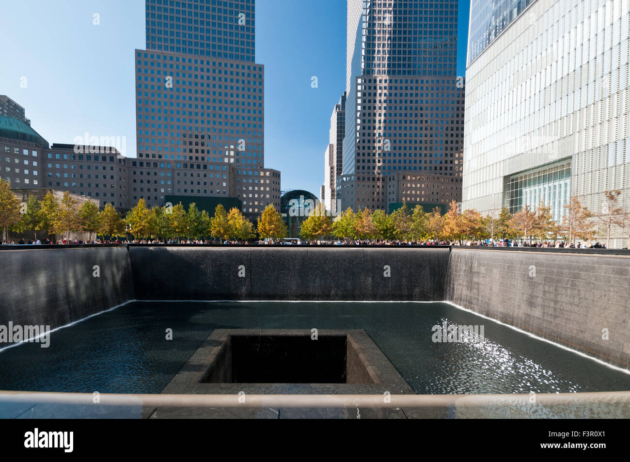 Ground zero memorial, Manhattan NYC, Stati Uniti d'America Foto Stock