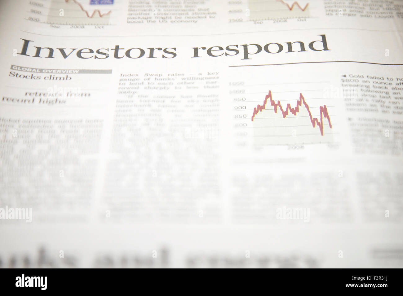 Mercato finanziario grafico che mostra le perdite Foto Stock