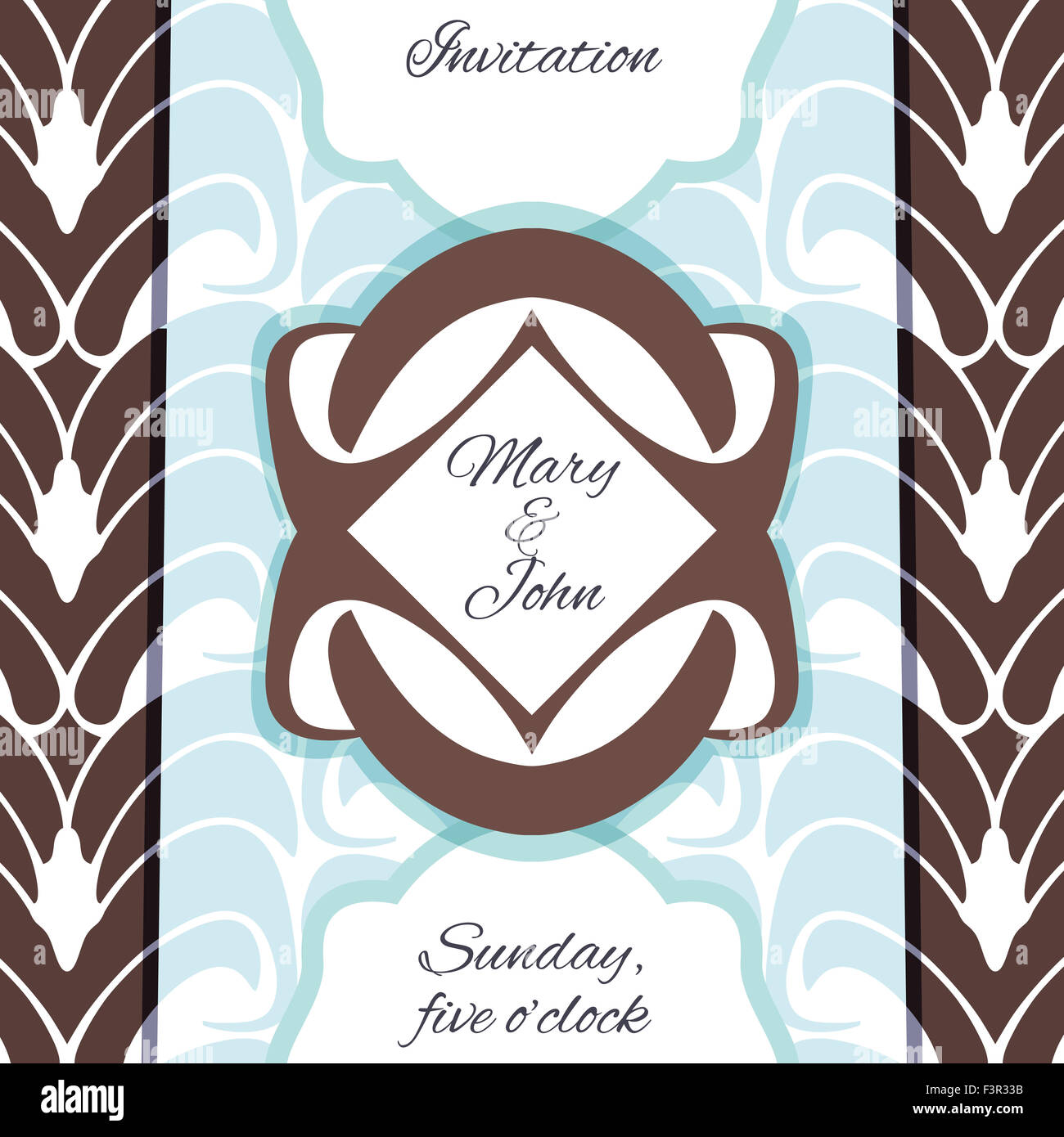 Invito, un matrimonio o un biglietto di auguri Modello. Elegante cornice e pattern di progettazione di sfondo Foto Stock Invito, un matrimonio o un biglietto di auguri Modello. Elegante cornice e pattern di progettazione di sfondo Foto Stock