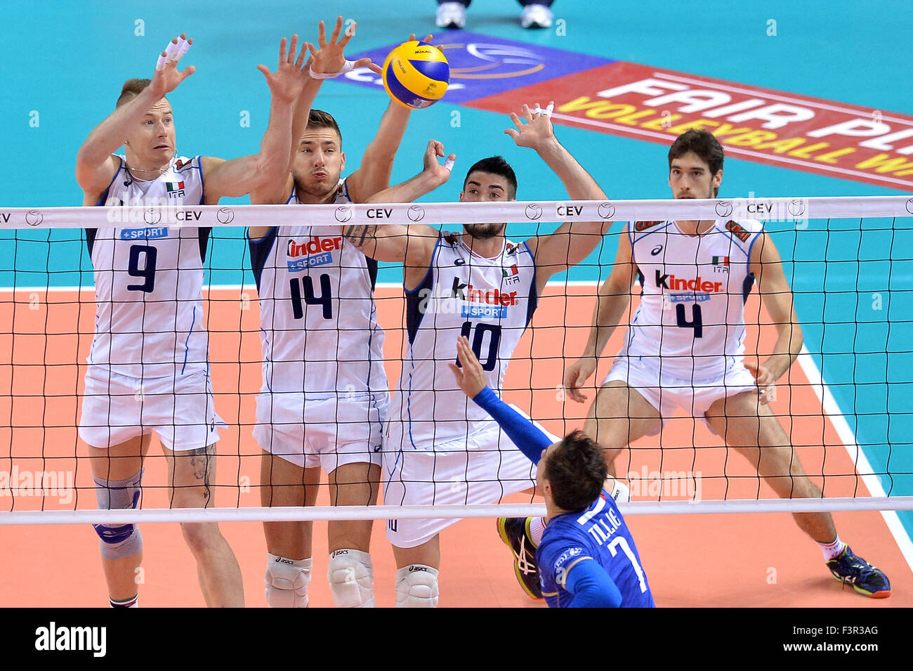 Torino, Italia. Undicesimo oct, 2015. 2015 uomini europeo di pallavolo campionato - Pool B: Francia vs. Italia al Palavela di Torino (Italia), Foto Stock