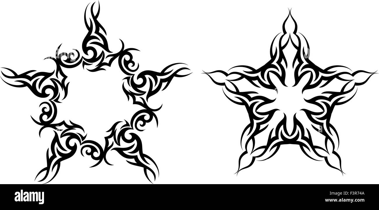Tatuaggio Star vettore di progettazione tecnica Illustrazione Vettoriale