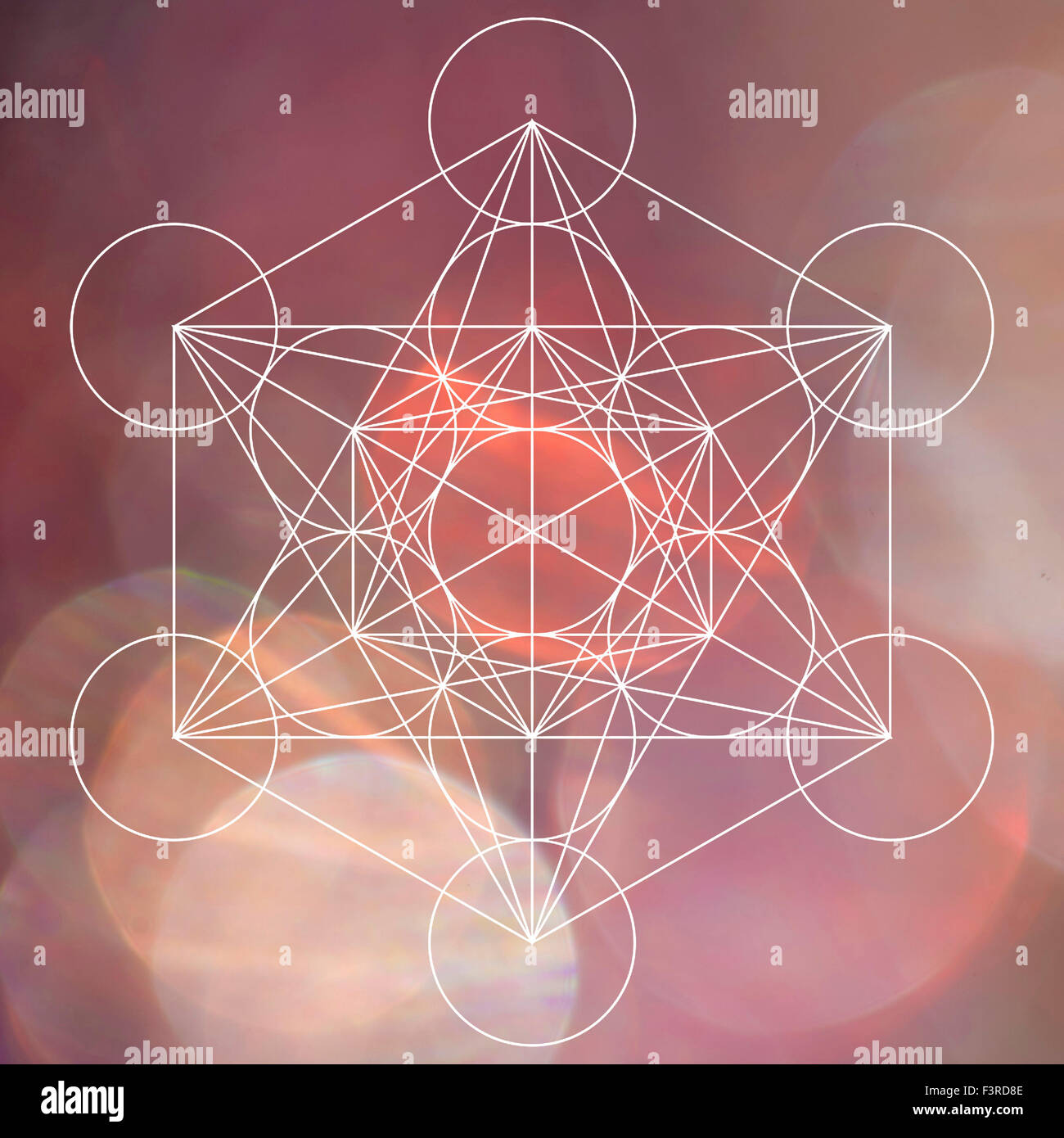 Metatron simbolo sullo sfondo bokeh di fondo Foto Stock