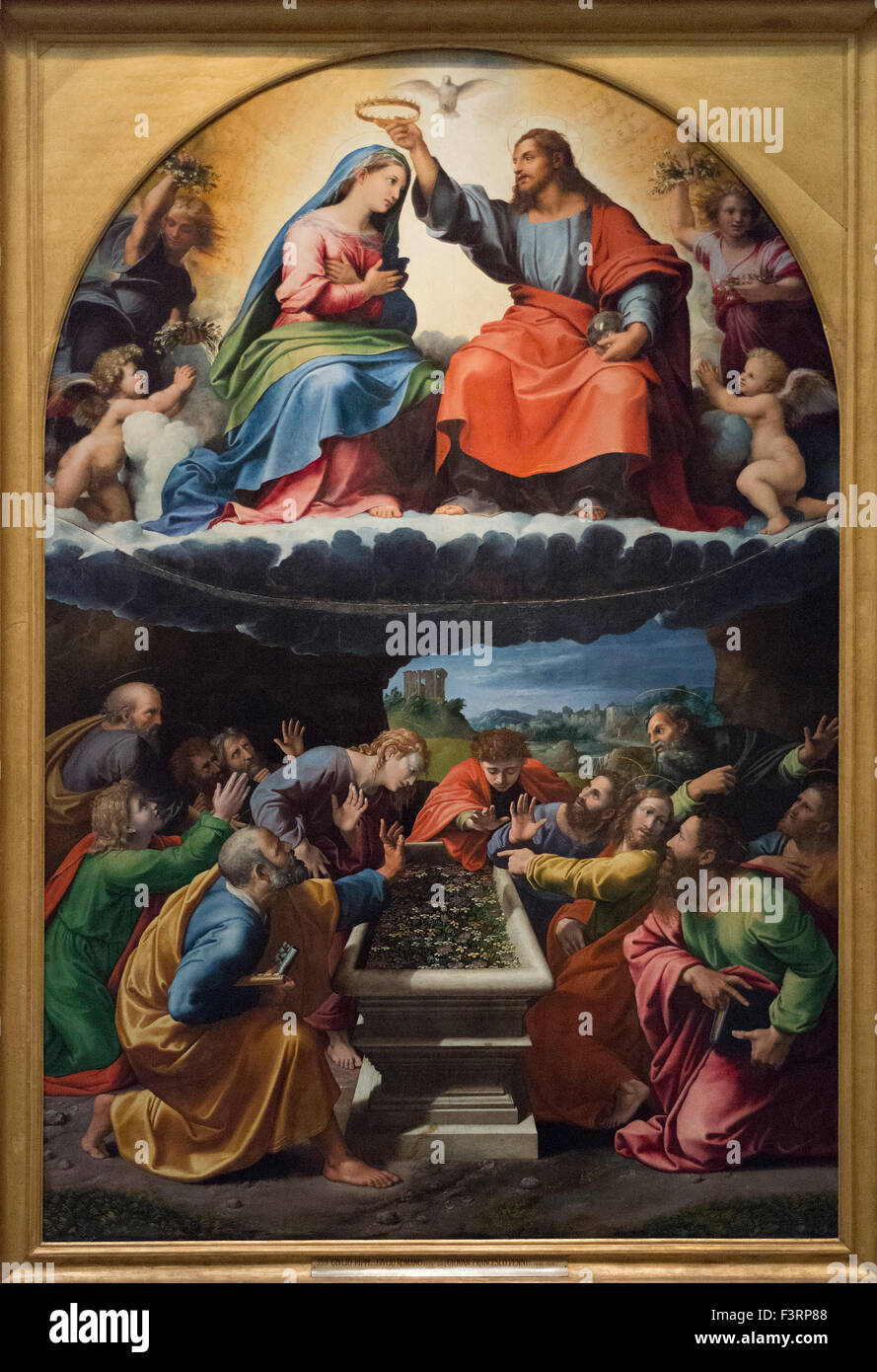 Roma. L'Italia. L'Incoronazione della Vergine (1505-1525) aka Madonna di Monteluce, da Giulio Romano e Giovan Francesco Penni. Foto Stock