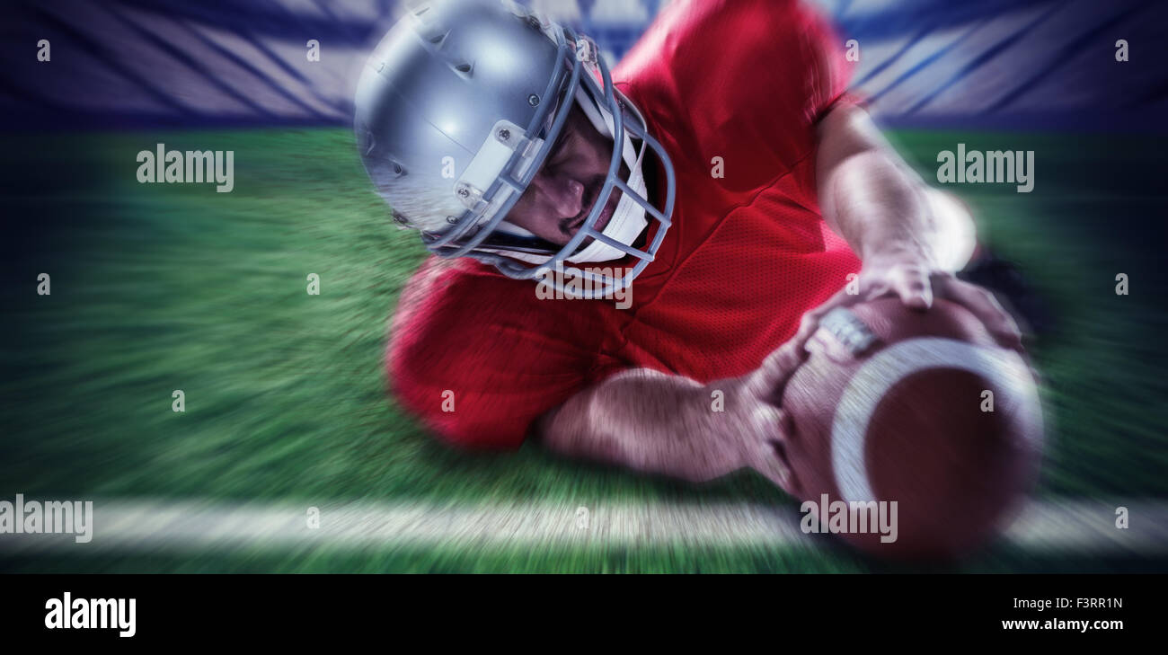 Immagine composita di sportivo lottando per prendere la palla Foto Stock