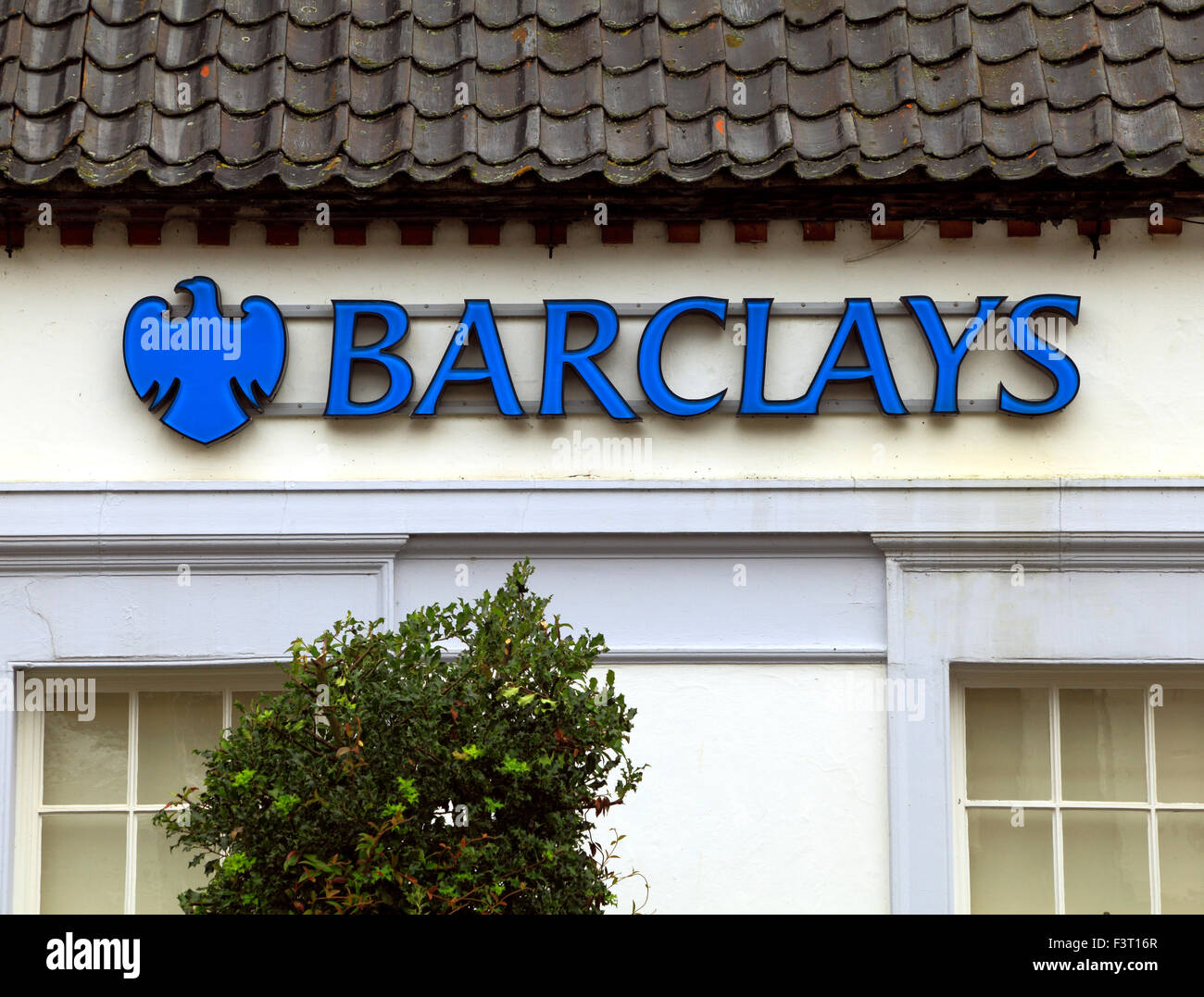 Barclays Bank segno, logo, BANCHE NEL REGNO UNITO, Fakenham, Norfolk, Inghilterra Foto Stock