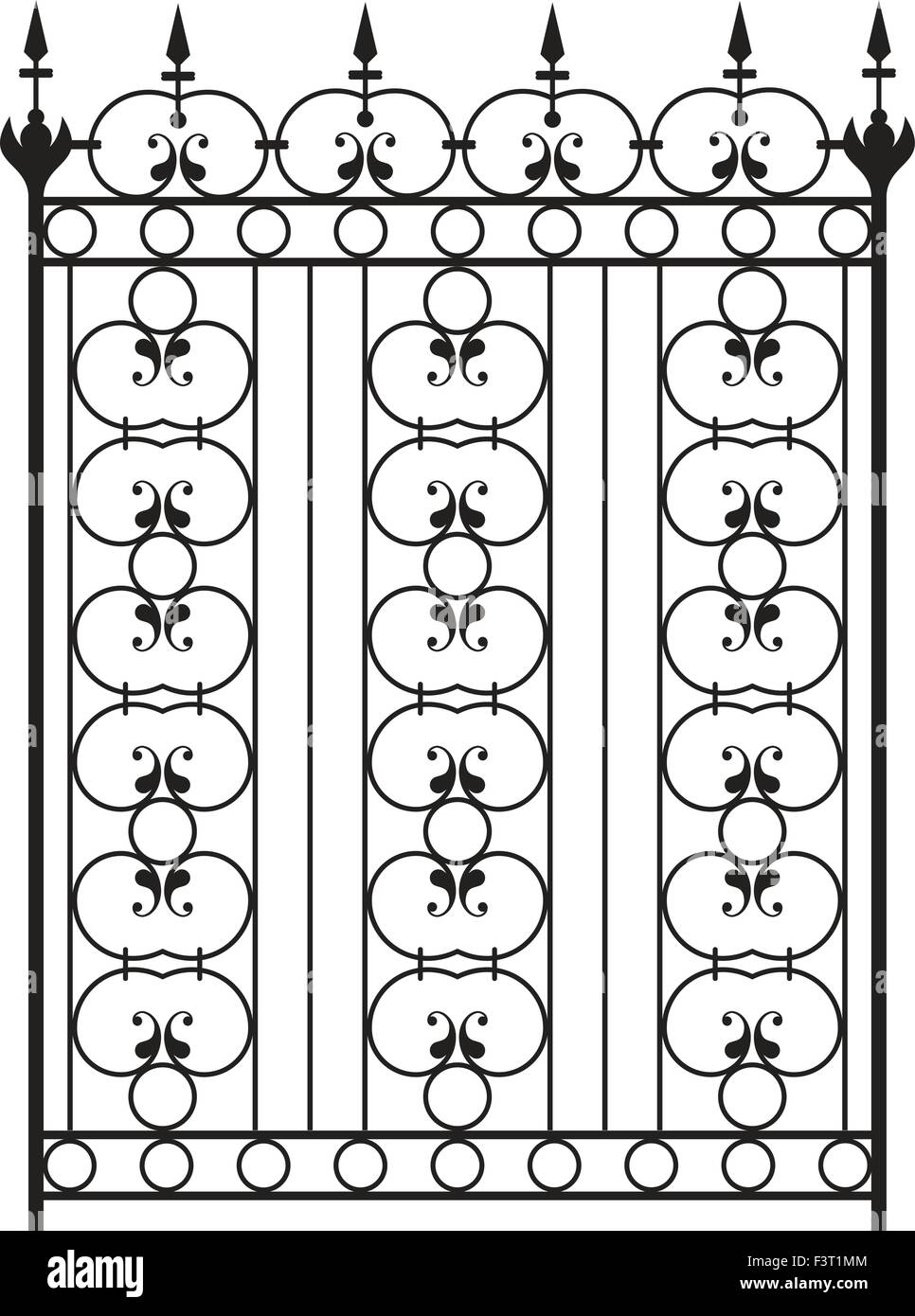 Ferro battuto cancello, portone, recinto, finestra, Grill, Ringhiera vettore di progettazione tecnica Illustrazione Vettoriale