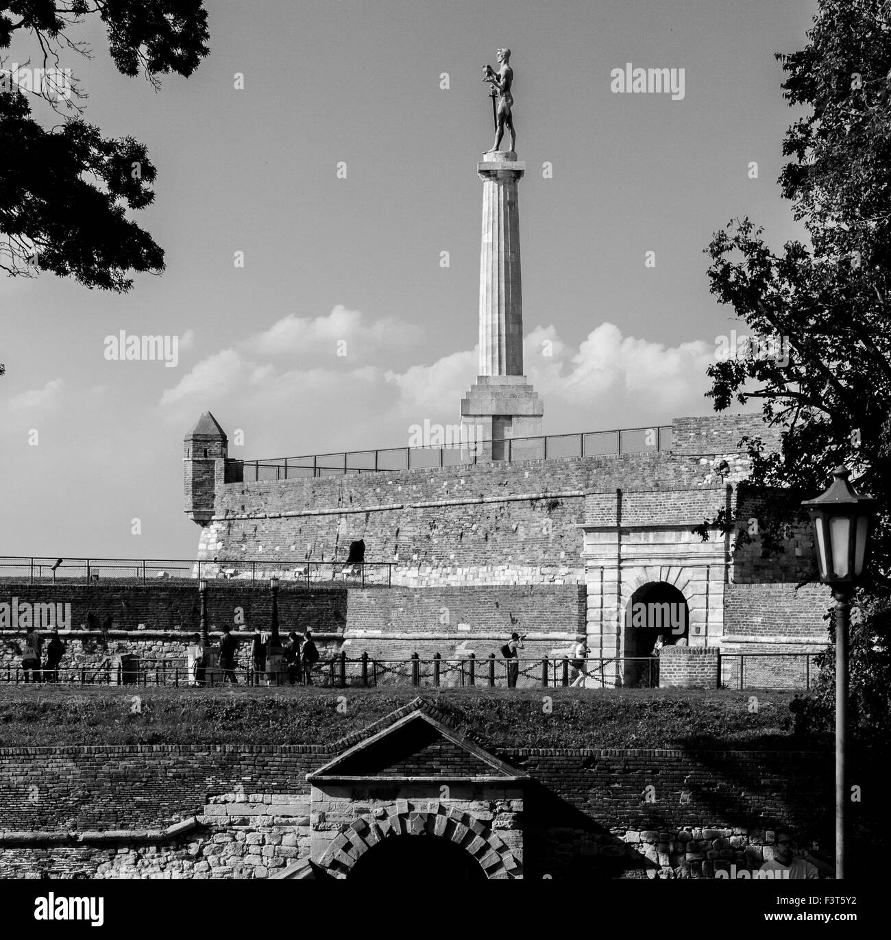 La serbia, antica, storica pietra, park, cloud, europeo, landmark, colonna, simbolo, castello, paese dei Balcani, antica fortezza, Foto Stock