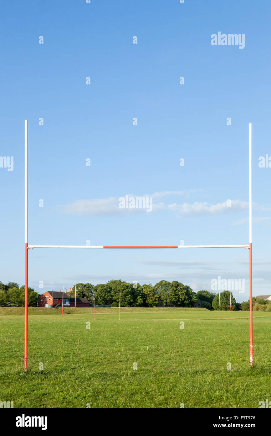 Rugby posti a Nottingham rinoceronti RFC massa, England, Regno Unito Foto Stock