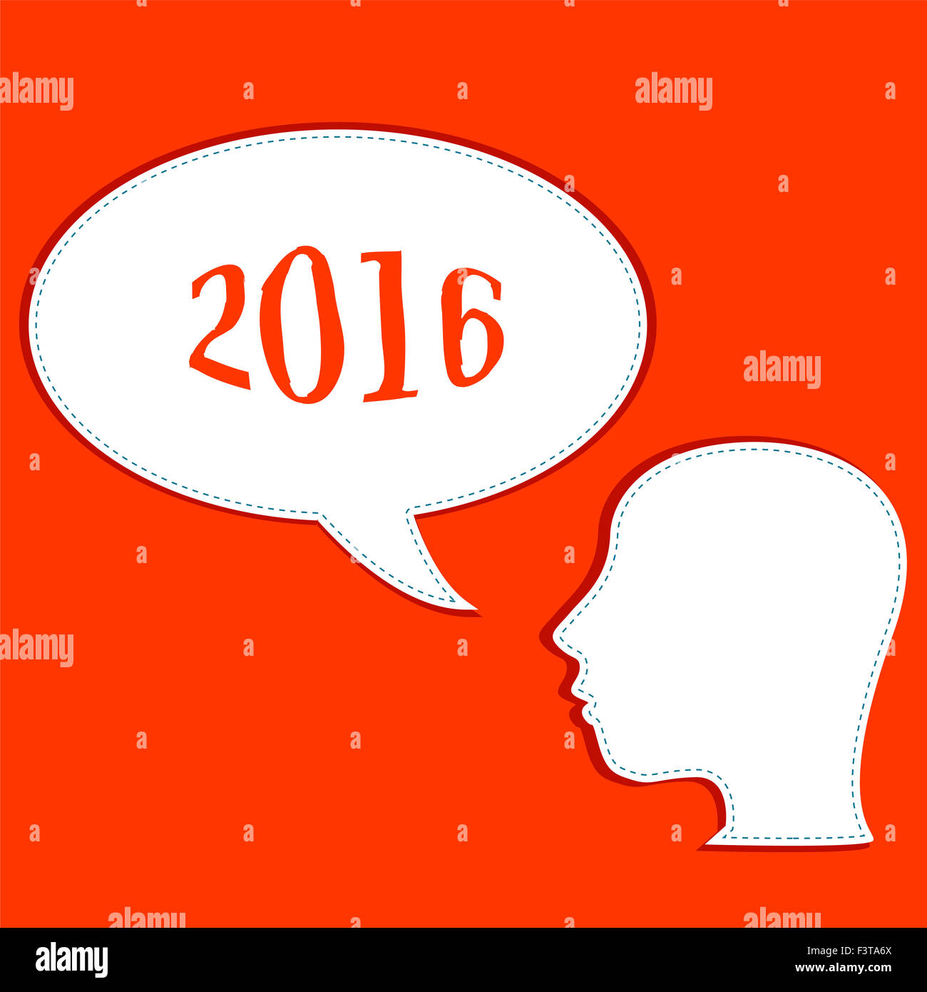 Testa di uomo icone di persone con fumetti. concetto di comunicazione Foto Stock