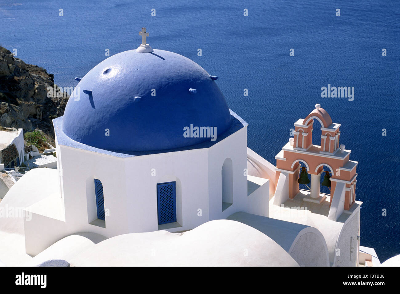Grecia, Isole Cicladi, Santorini, Oia, chiesa Foto Stock