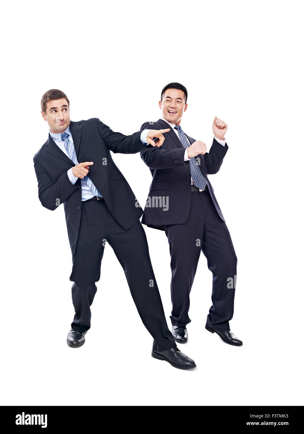 Imprenditori dancing Foto Stock