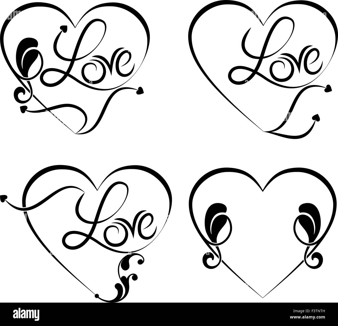Tatuaggio Love parola arte vettoriale Immagine e Vettoriale - Alamy
