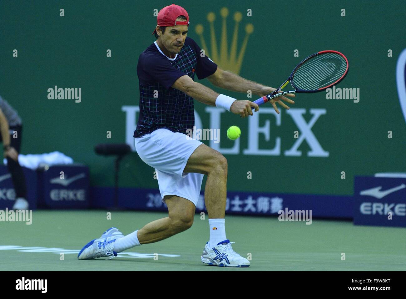 Shanghai, Cina. Xiii oct, 2015. TOMMY HAAS (GER) durante la sua partita contro KEVIN ANDERSON (RSA), durante la Shanghai Rolex Masters 2015. Credito: Marcio Machado/ZUMA filo/Alamy Live News Foto Stock
