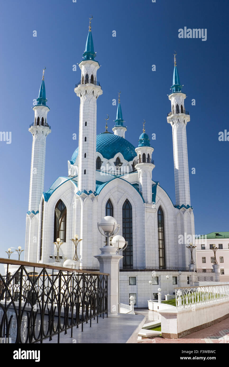 La moschea Qolsharif minareto/ Kazan Foto Stock