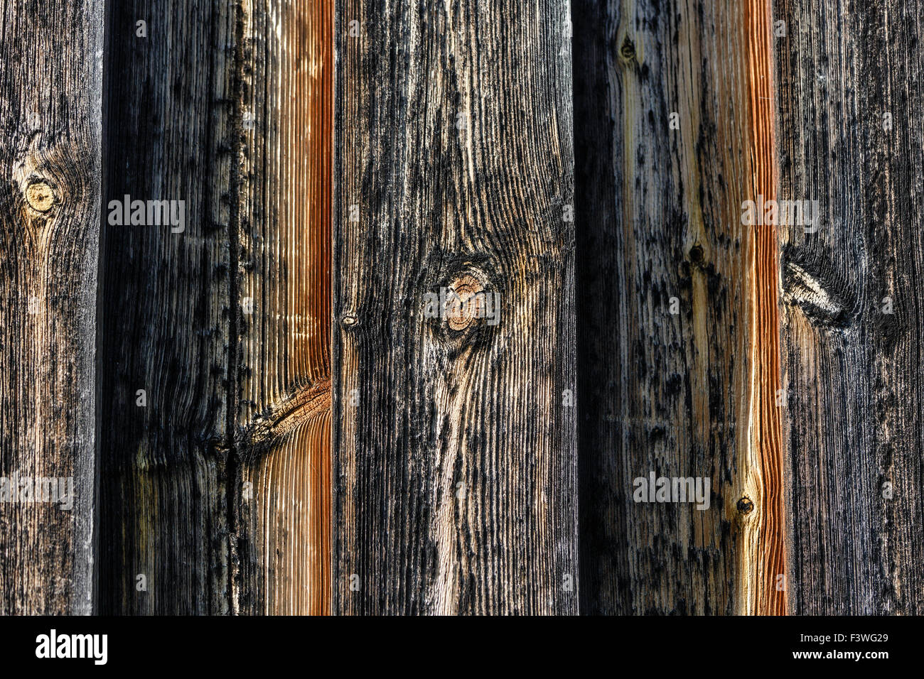 Il vecchio fienile parete in legno Texture di sfondo Foto Stock
