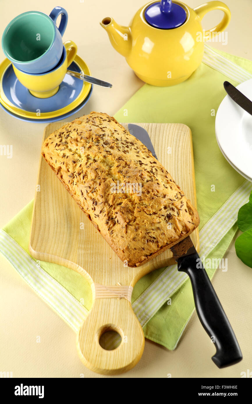 Semi di cumino focaccia Foto Stock