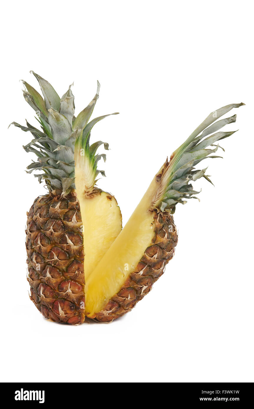 Fresh cut segmento di un ananas Foto Stock