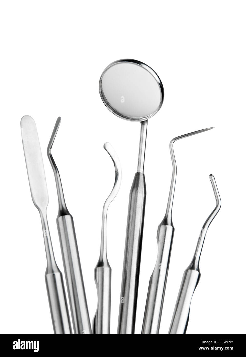 Set di cura dentale strumenti Foto Stock