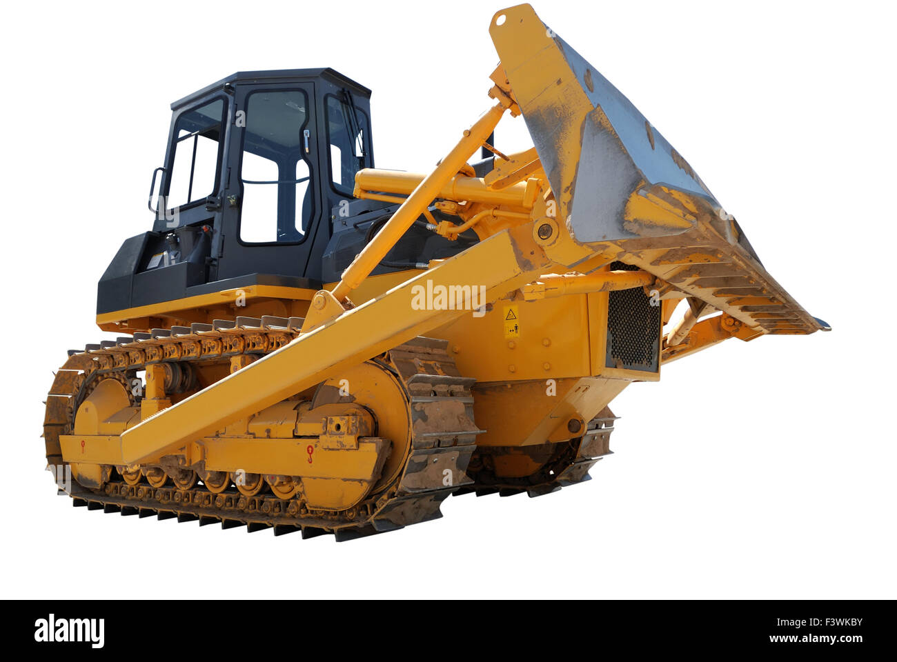 Bulldozer su bianco Foto Stock