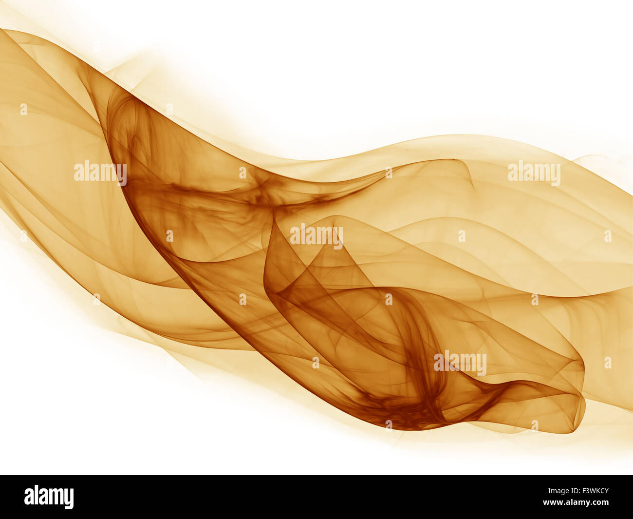 Fumo d'oro su sfondo bianco Foto Stock