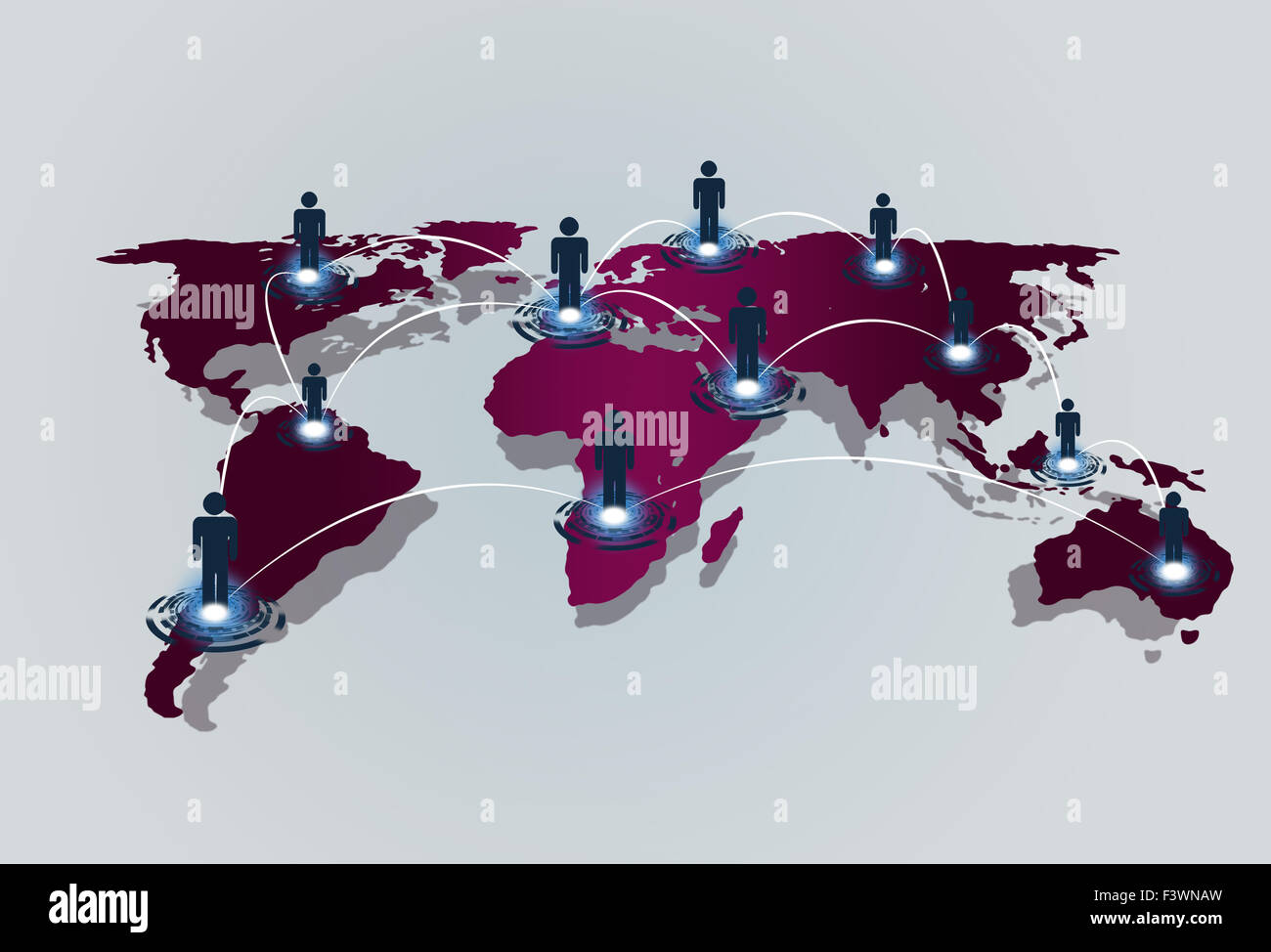 Tecnologia astratta la gente di affari globale delle comunicazioni web di sfondo Foto Stock