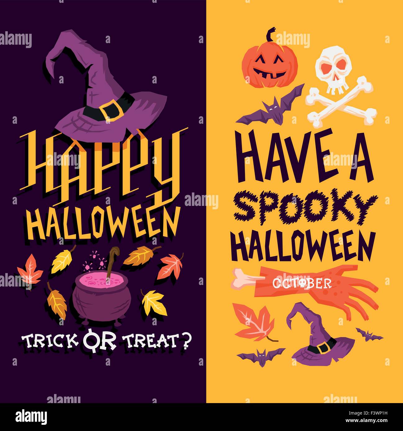 Gli sfondi di Halloween. Il buio e la luce disegni di Halloween. Illustrazione Vettoriale. Illustrazione Vettoriale