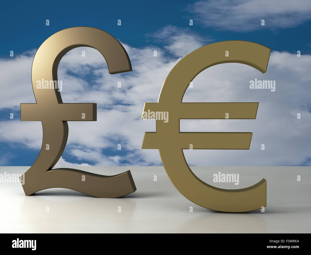 Pound e segni di euro Foto Stock