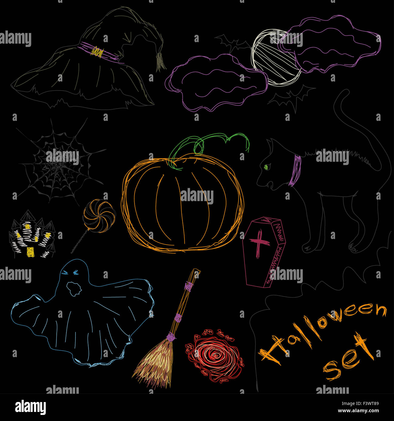 Insieme di Halloween Foto Stock