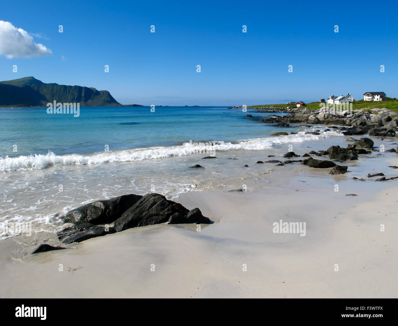 Il pittoresco paesaggio di Norvegia beach Foto Stock
