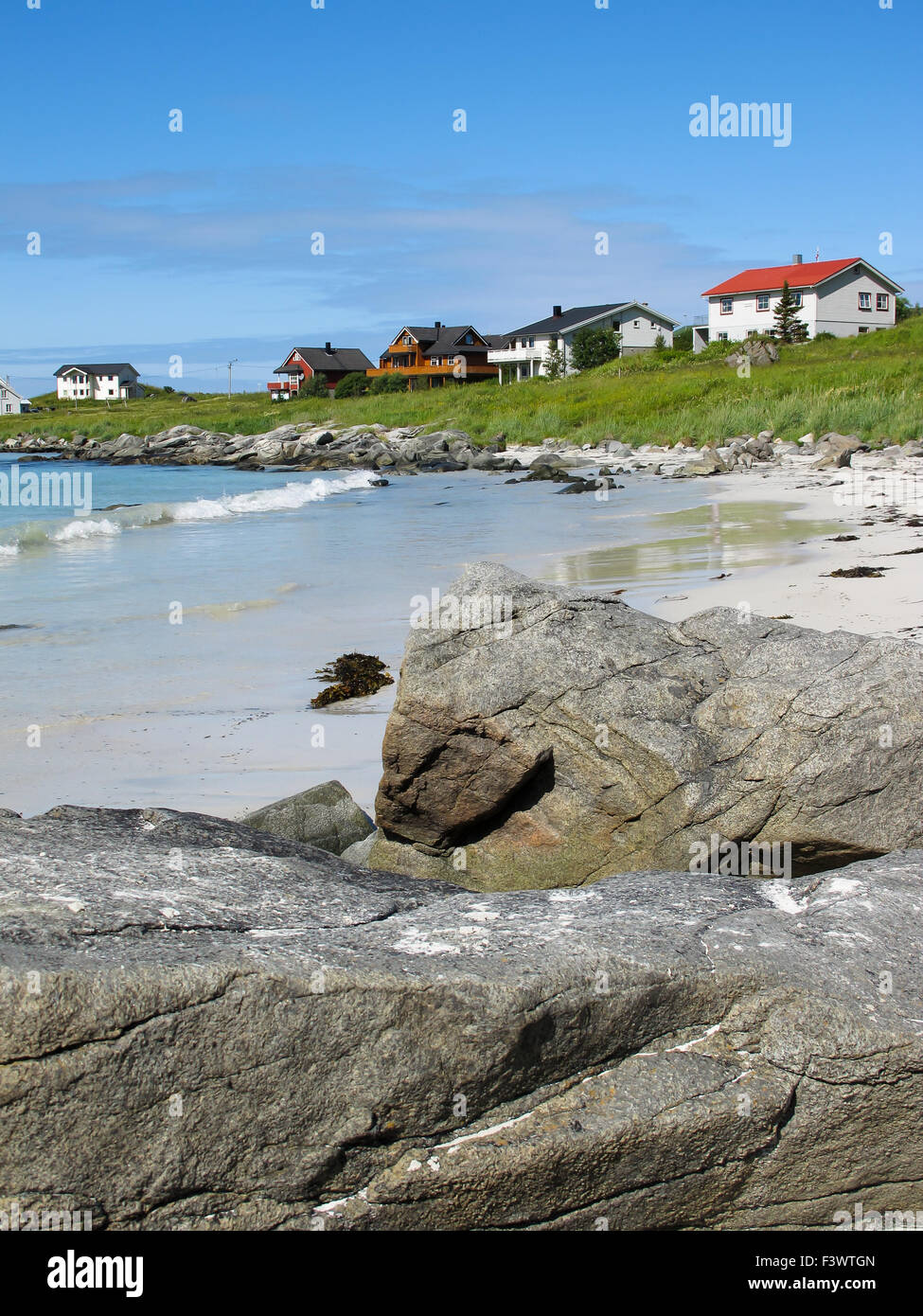 Il pittoresco paesaggio di Norvegia beach Foto Stock