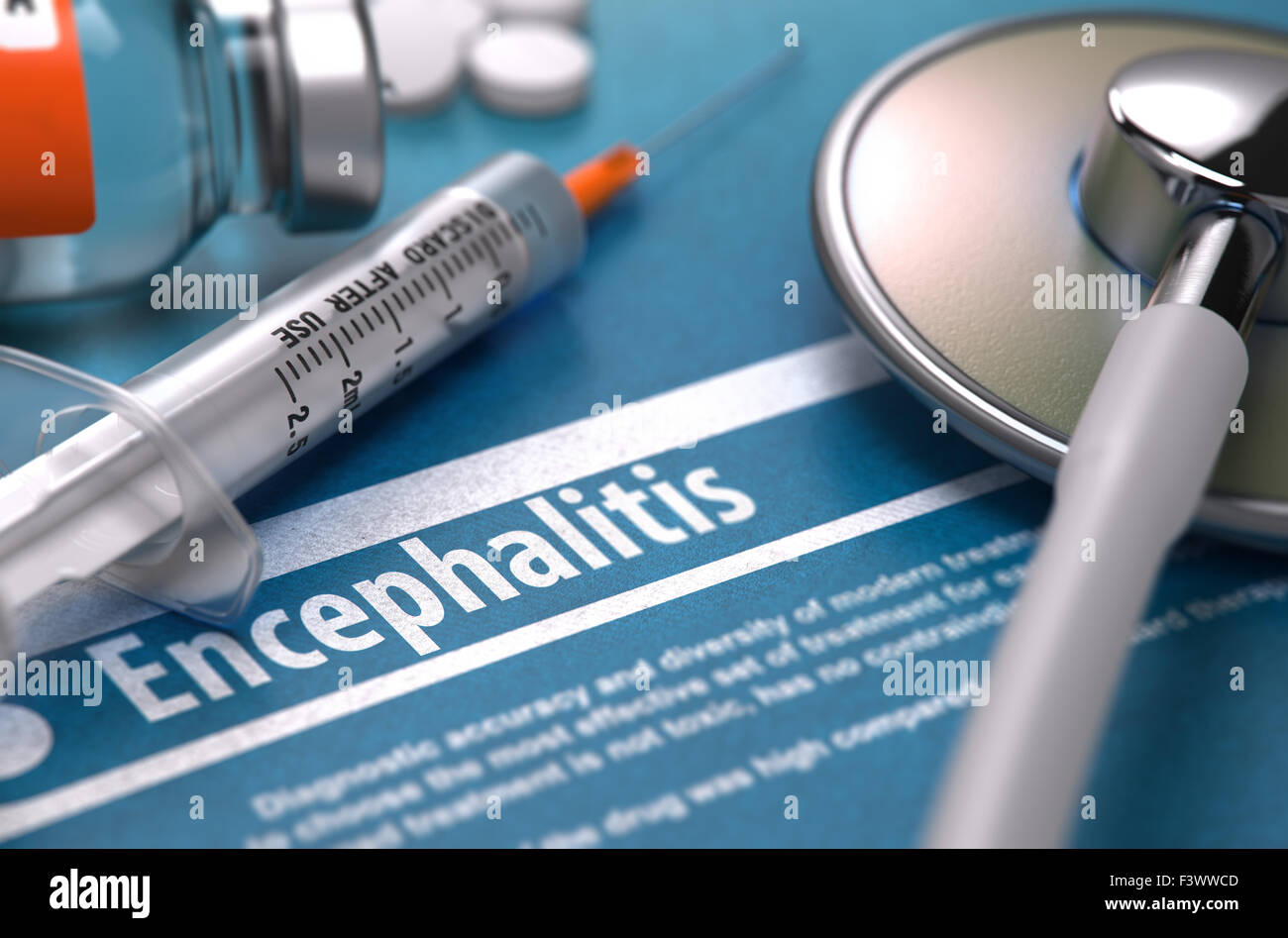 Diagnosi - encefalite. Concetto medico. Foto Stock