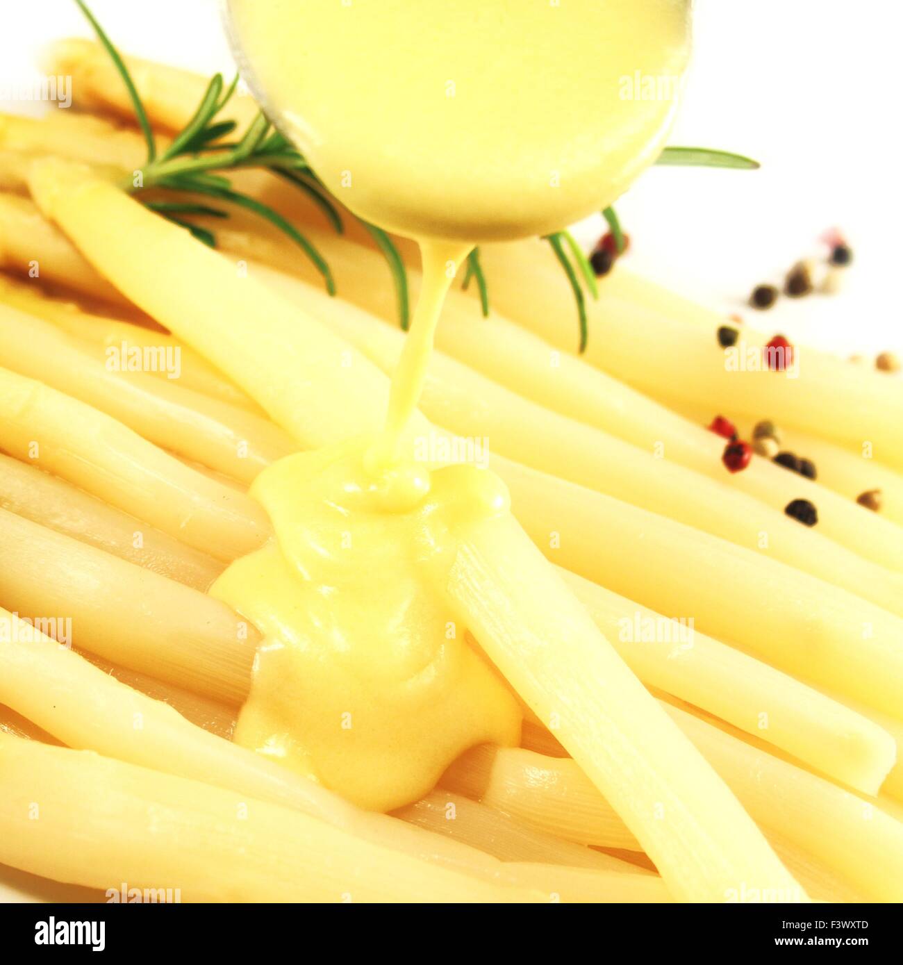 Gli asparagi servita Foto Stock