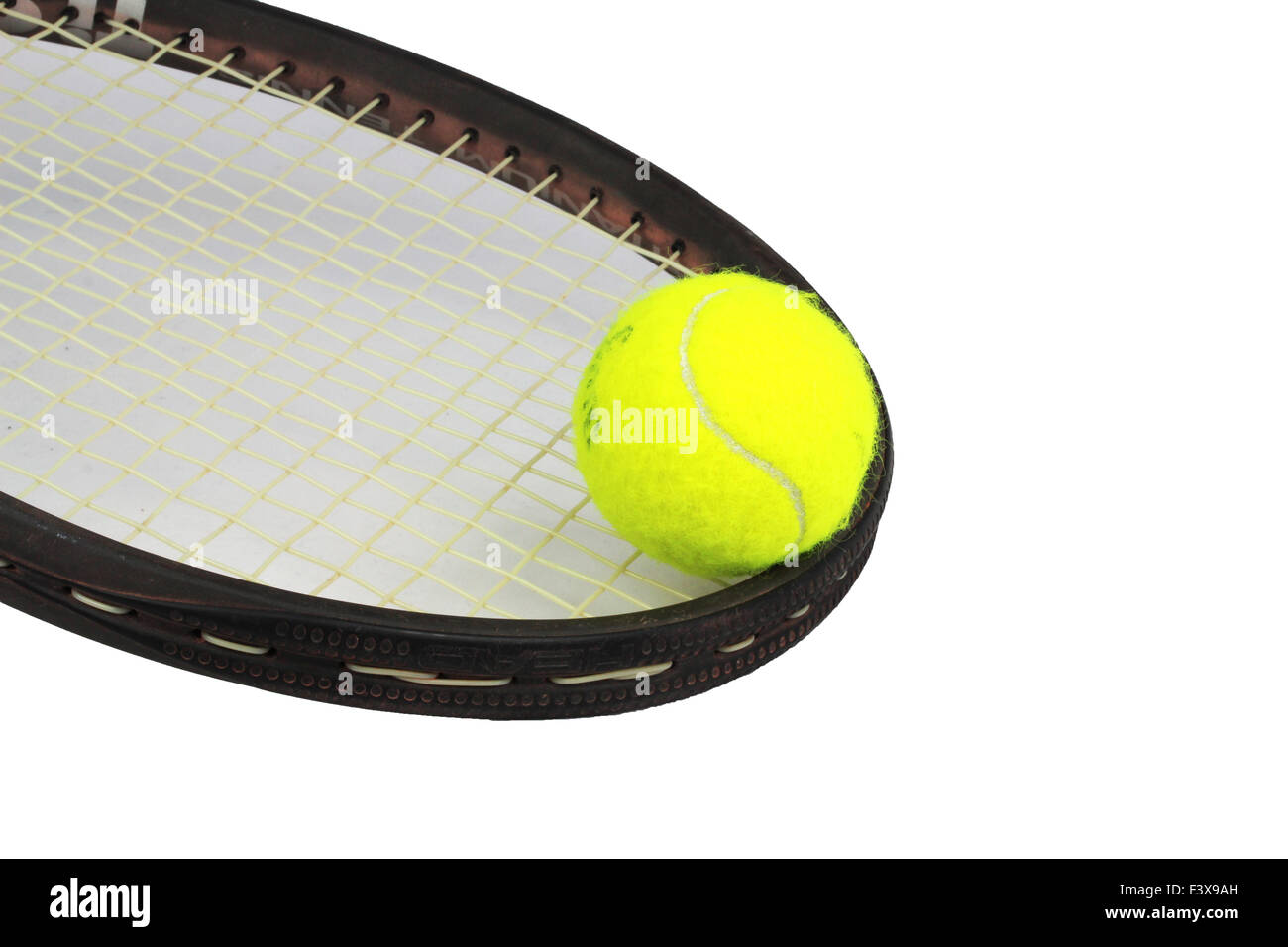 Racchetta da tennis con sfera Foto Stock