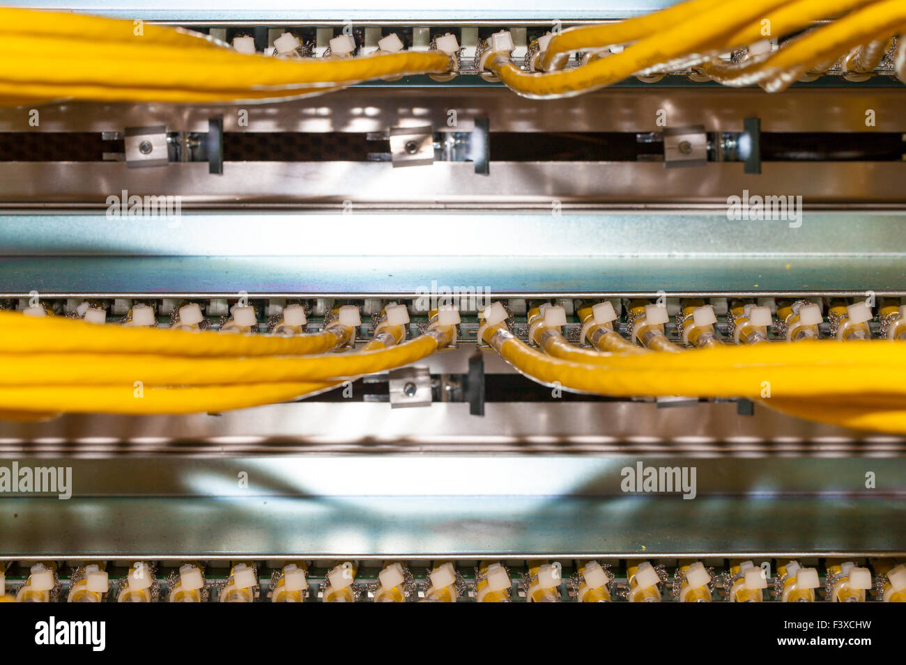 Esso server patch panel con cavi in rame Foto Stock