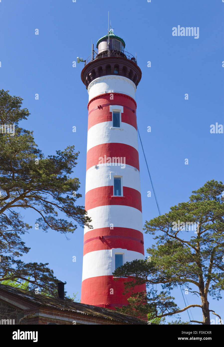 Rosso-bianco faro Foto Stock