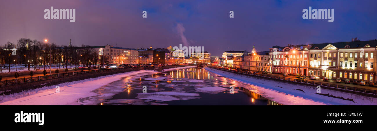 Panorama del canale di bypass di Mosca Rive Foto Stock