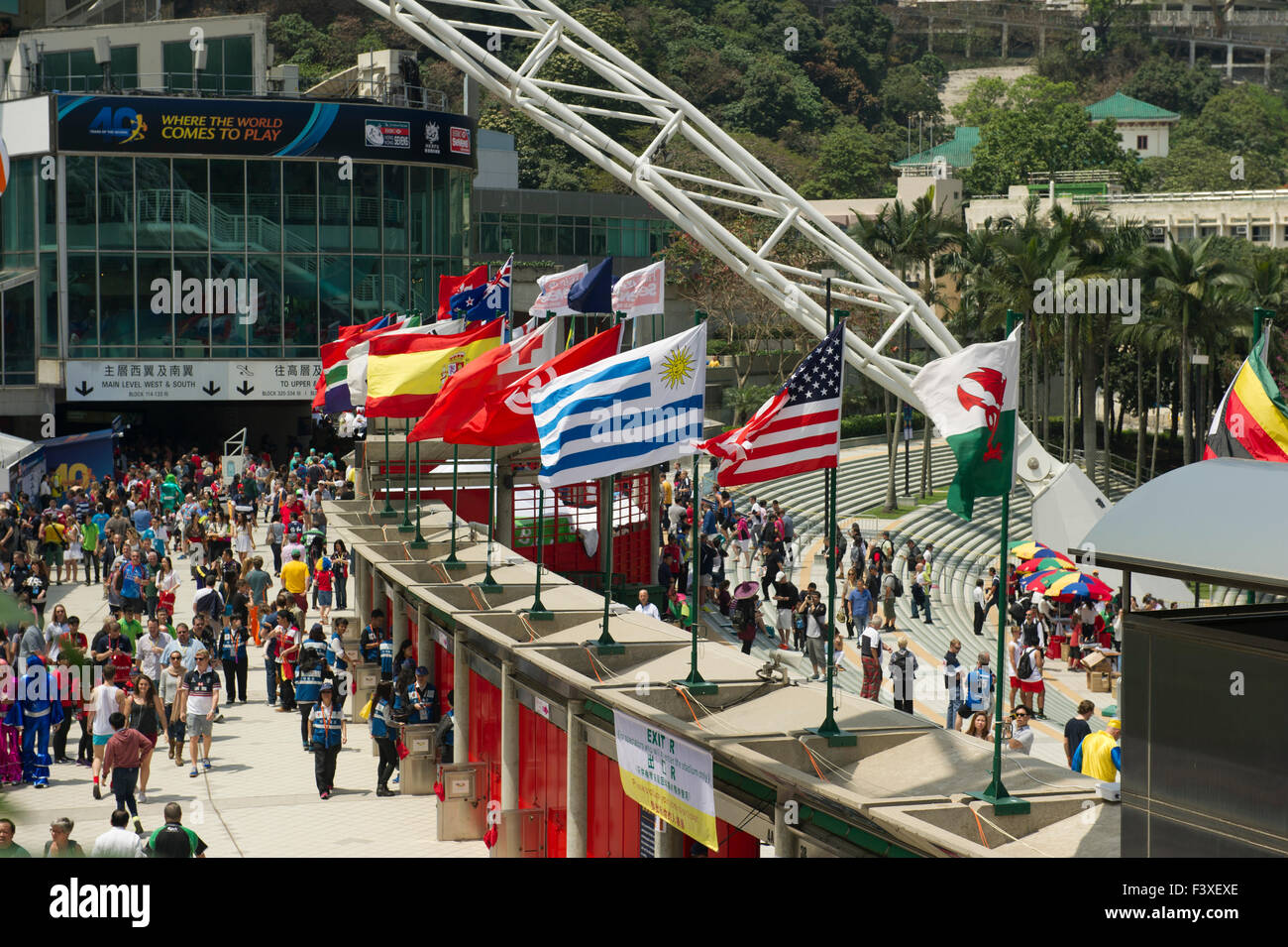 Hong Kong ingresso dello stadio, durante il Rugby Sevens corrispondono a Hong Kong Cina Foto Stock