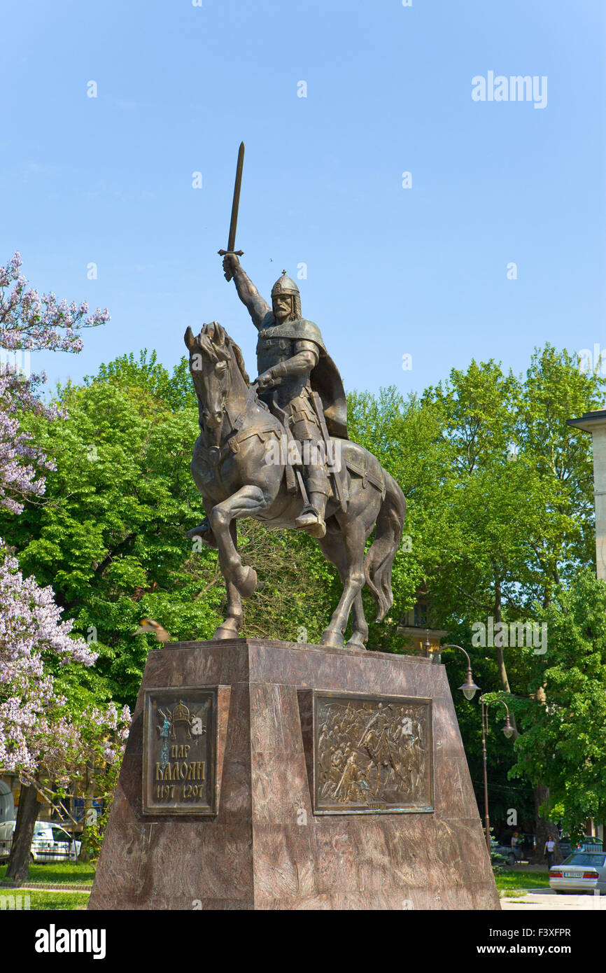 Un monumento lo zar Kalojan. Varna. La Bulgaria Foto Stock