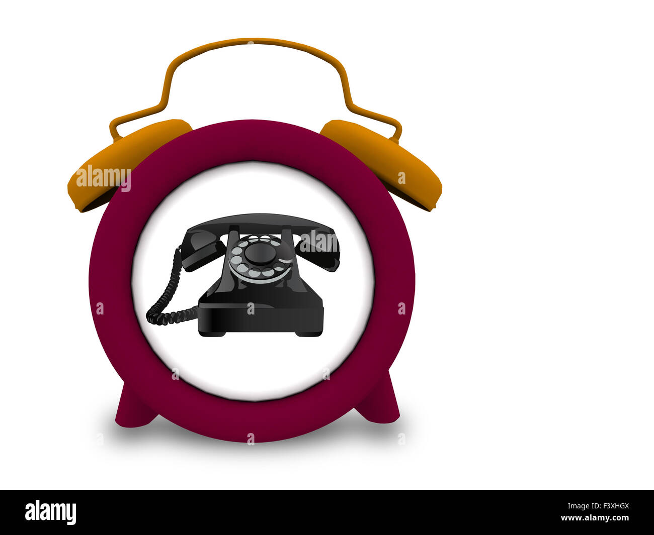 Telefono in un orologio Foto Stock