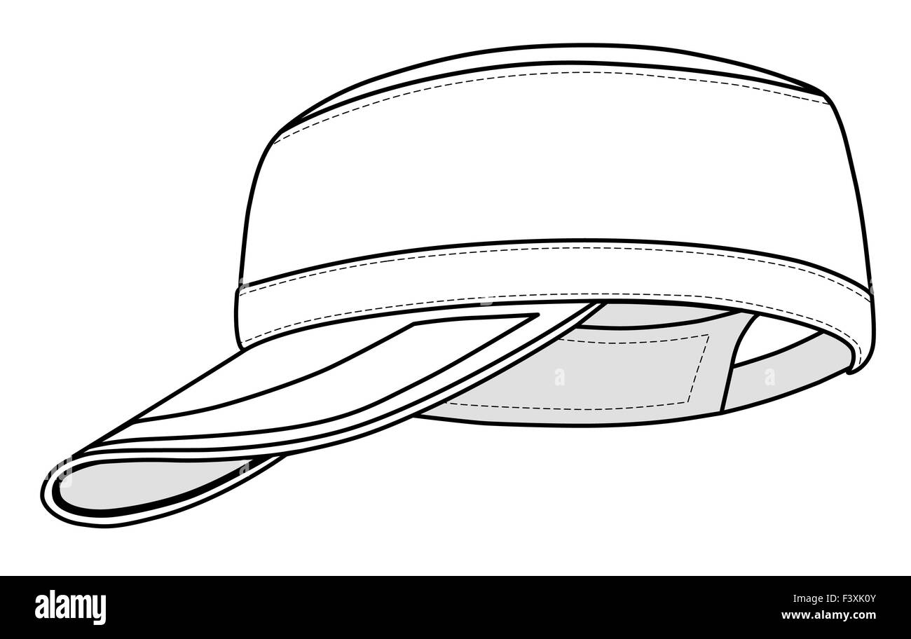 Cappello militare isolato su sfondo bianco Foto Stock