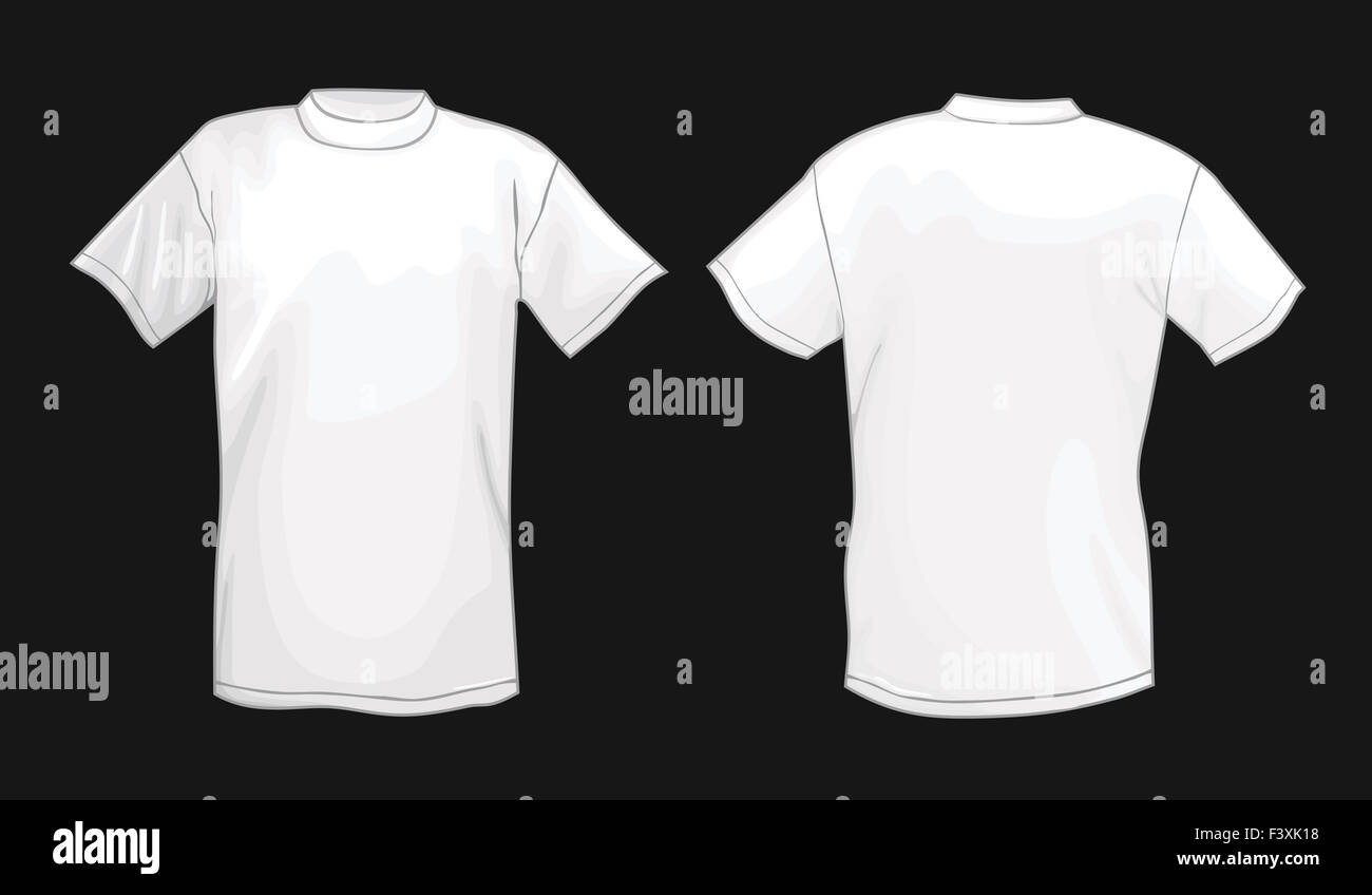 T-shirt bianca con il modello di progettazione (fronte retro Foto stock -  Alamy