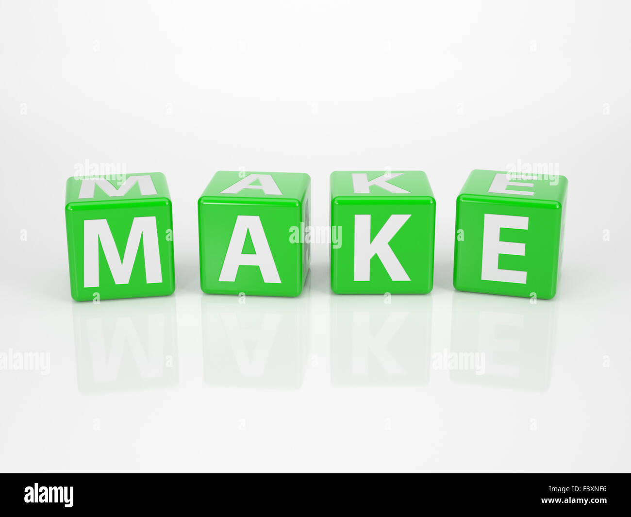 Fare fuori della lettera verde dadi Foto Stock