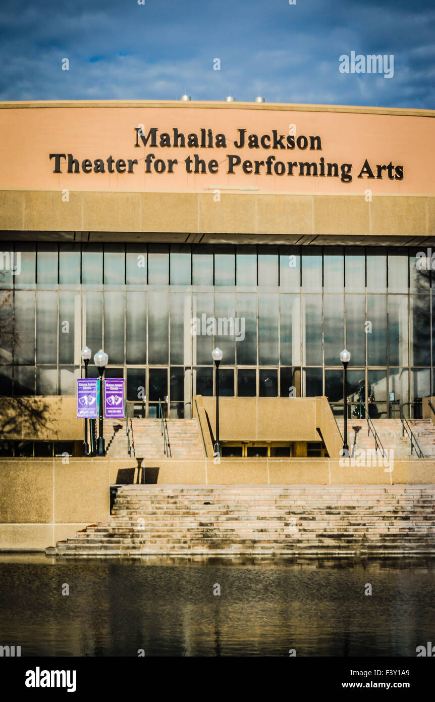 Il da Mahalia Jackson Theatre Performing Arts edificio in Armstrong Park, Treme area, New Orleans, LA Foto Stock