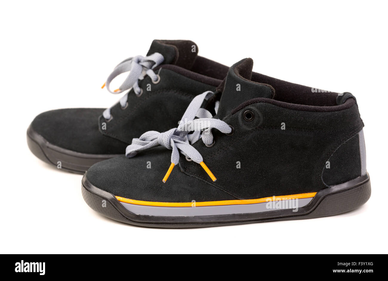 In camoscio nero sneakers Foto Stock