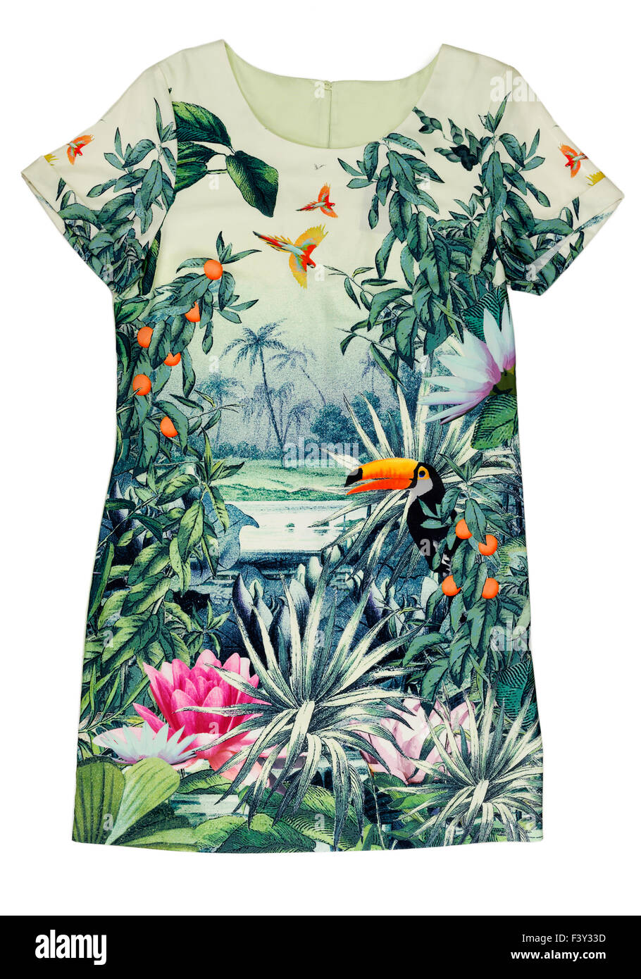 Condire con un tropical stampa. Foto Stock